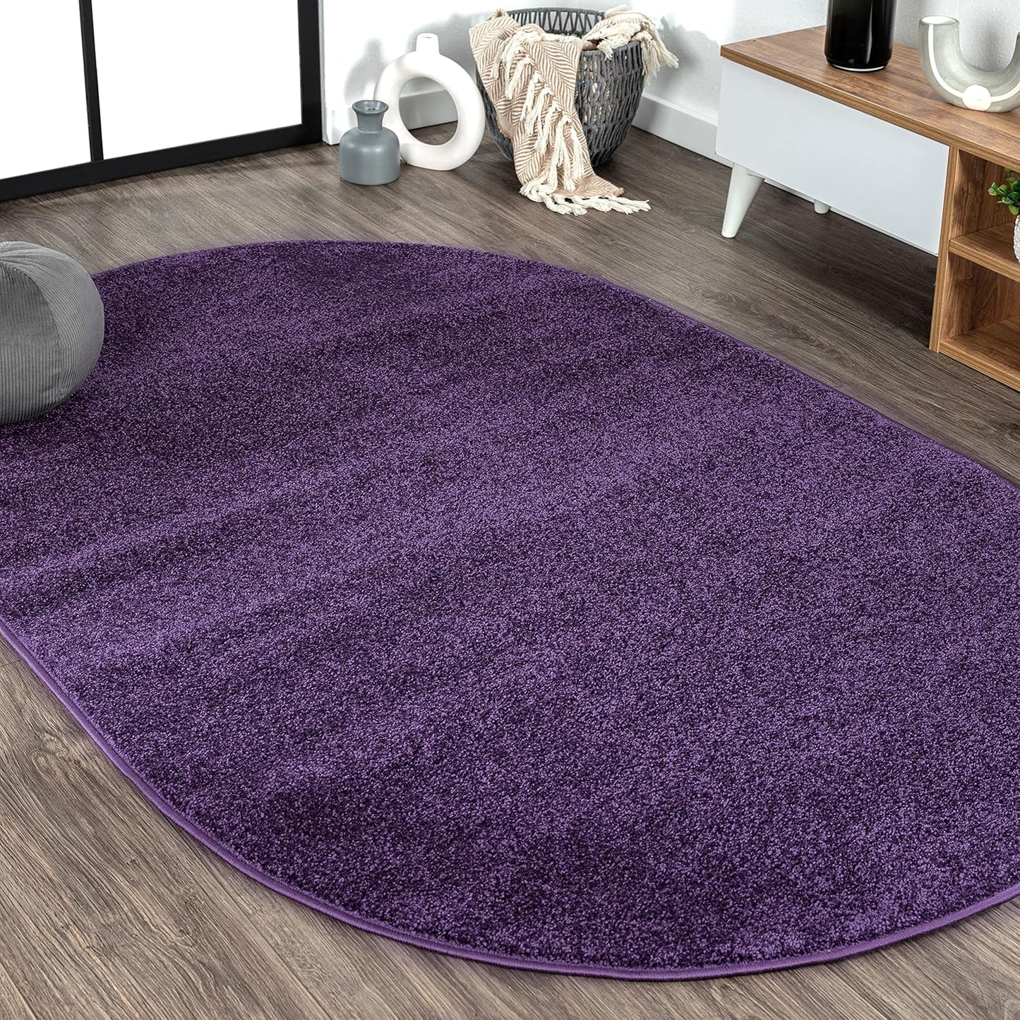Haze Solid Low-Pile Purple 6x9 Oval Indoor Area Rug Review
