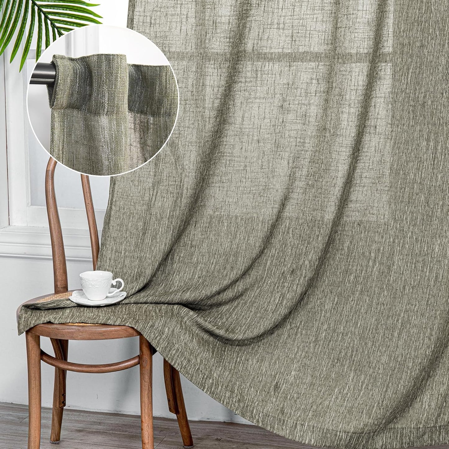 MYSKY HOME 90 Inches Long Living Room Curtains for Privacy