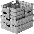 Baskets For Organizing Set Of 9 Dark Grey - Versatile Shelf Storage