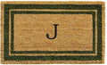 Sage Green Border 24ft x 36ft Monogram Doormat (Letter J) - Oversized