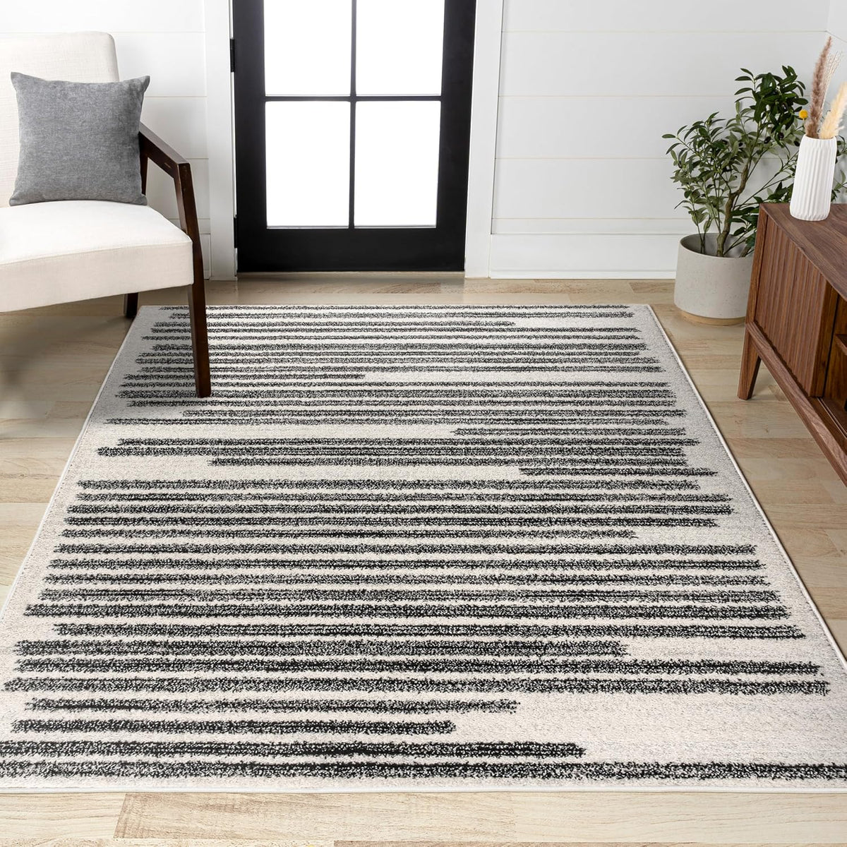 Khalil Modern Berber Stripe Indoor Area Rug for Any Room