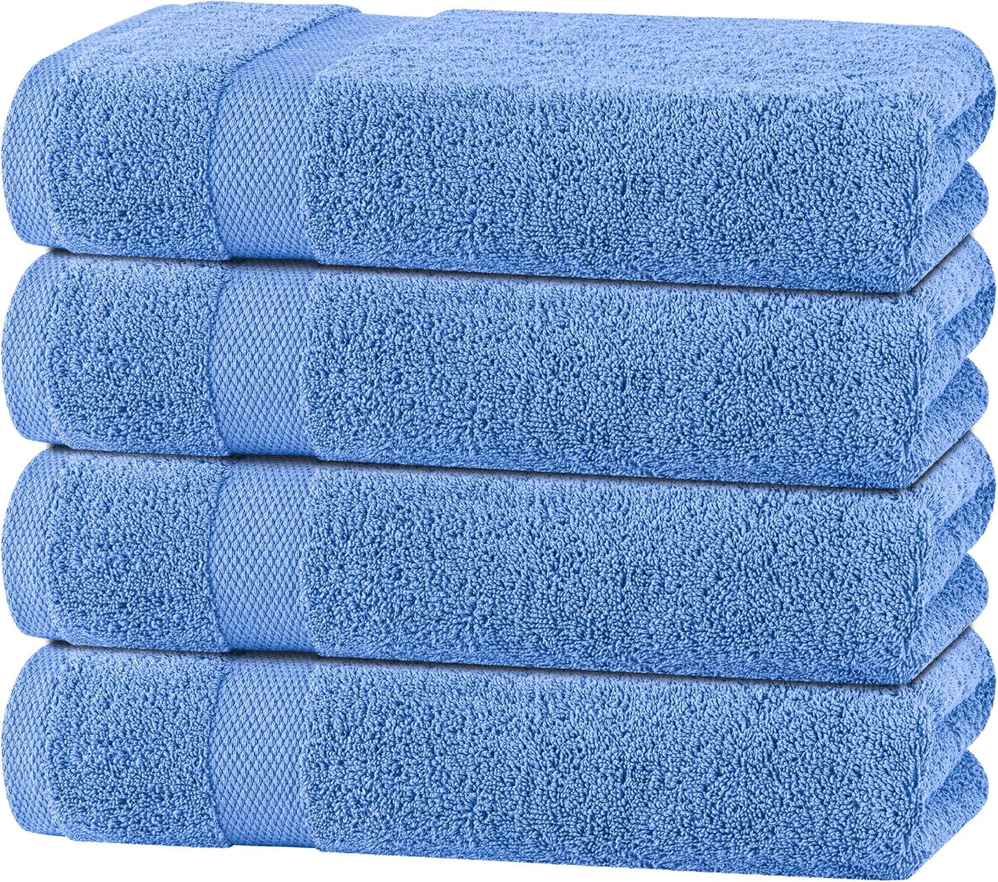 Extra Absorbent Light Blue Bath Towels Set for Home and Spa