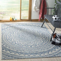 Washable Outdoor Rug 2ft 7in x 5ft - Light Grey & Blue Courtyard