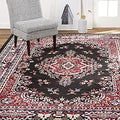 Premium Sakarya Traditional Medallion Border Area Rug, Black