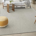 Nourison Courtyard Ivory Charcoal 9 ft x 12 ft Area Rug - Durable