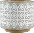 Rivet Geometric Ceramic Planter Cylindrical Pot, 8.6in - Large Gray