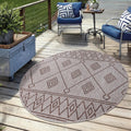 8ft Round Terrace Outdoor Rug - Washable Waterproof Patio Mat