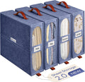 4x Bed Sheet Organizer Storage Boxes with See-Through Windows