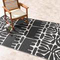 Fab Habitat Outdoor Rug Serowe - Tribal Black & White 4 x 6 ft