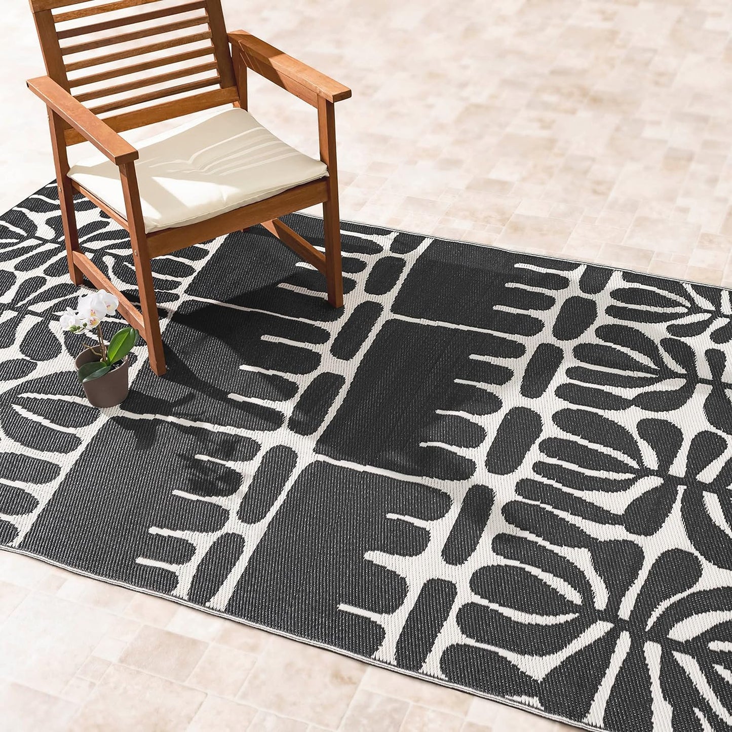 Fab Habitat Outdoor Rug - Waterproof, Fade Resistant, Tribal Design