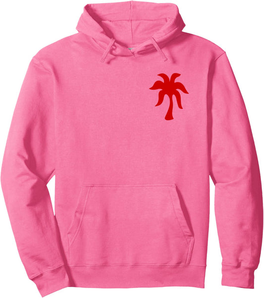 2025 Pink Palm Women's Hoodie: Trendy Pink Pullover