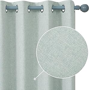 Deconovo Faux Linen Total Blackout Curtains for Bedroom Use