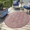 Terrace Outdoor Round Rug 7ft 7in - Washable Patio Rug with Quick-Dry
