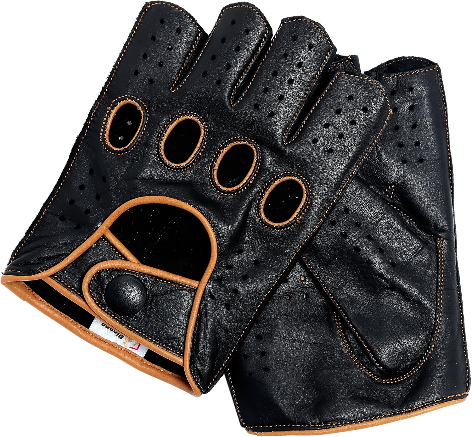 Riparo Fingerless Leather Gloves for Men - Perfect for Riding