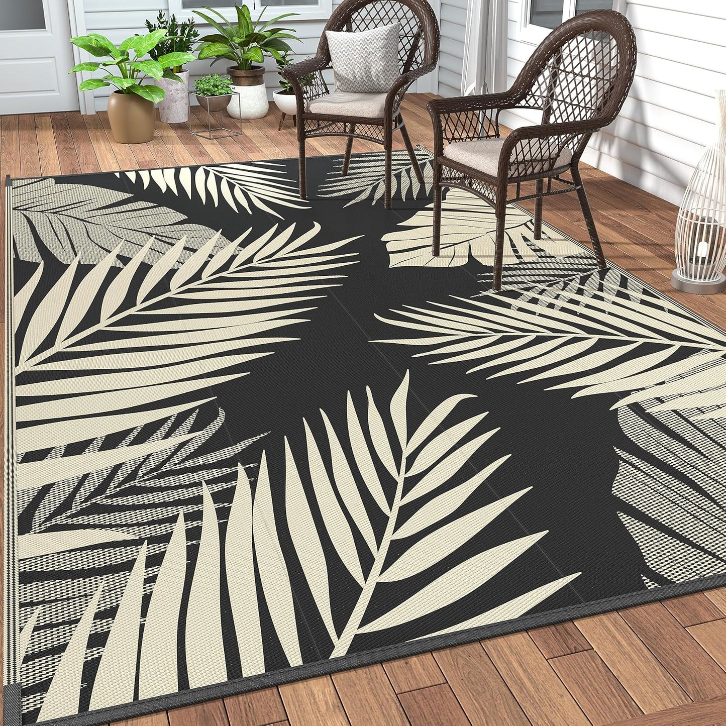 GENIMO Outdoor Rug 5ft x 8ft Waterproof for Patios and Camping