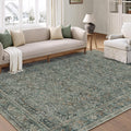 Area Rug 6x9 Grey Vintage Machine Washable Non Slip - Timeless Style