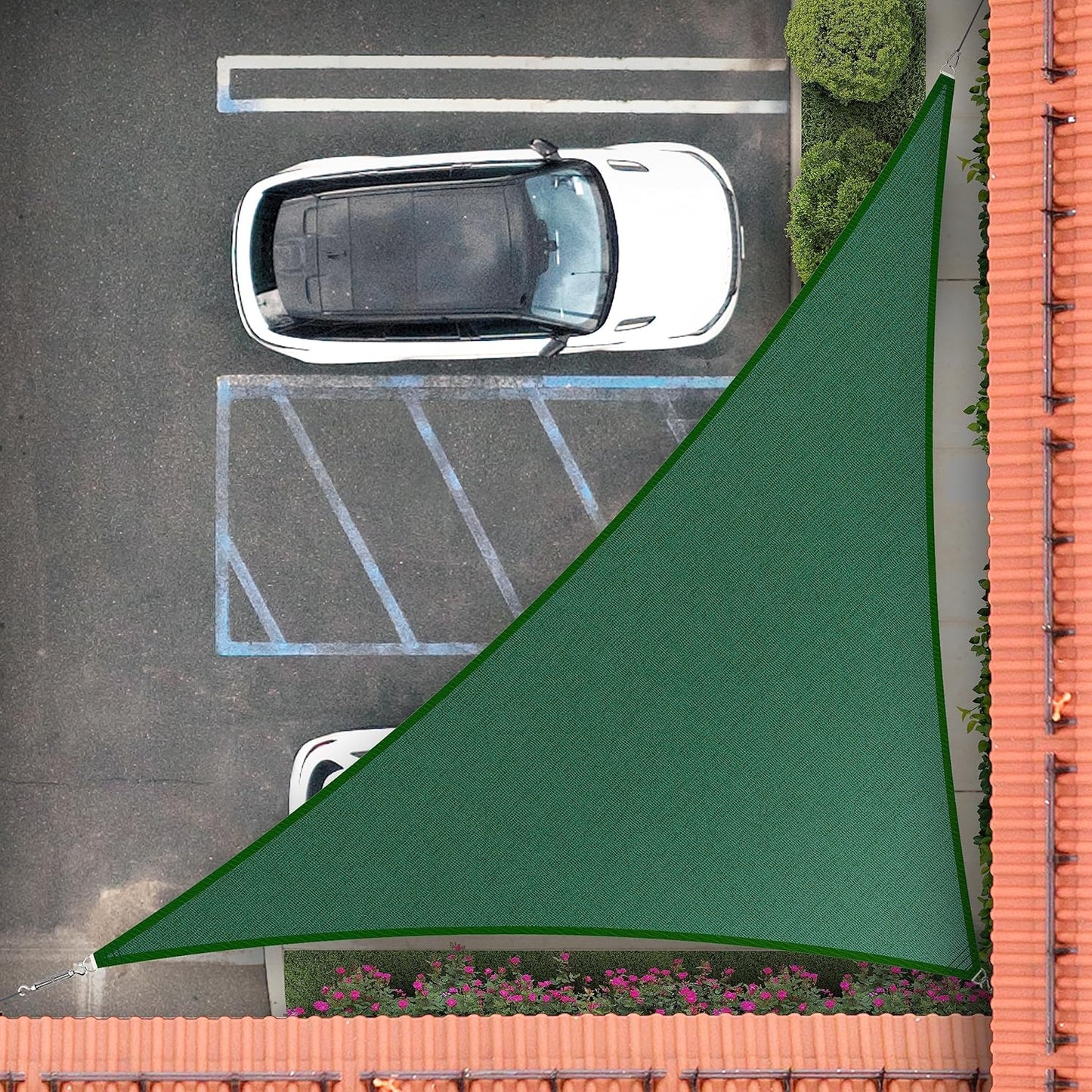 Royal Shade Right Triangle 13ft x 24ft x 27.3ft Custom Sun Shade