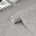 Grasscloth Peel and Stick Wallpaper 23.6in x 472in Light Gray
