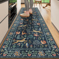 DUKINO 2.6x8 Runner Rug Navy Blue - Washable, Non Slip Comfort