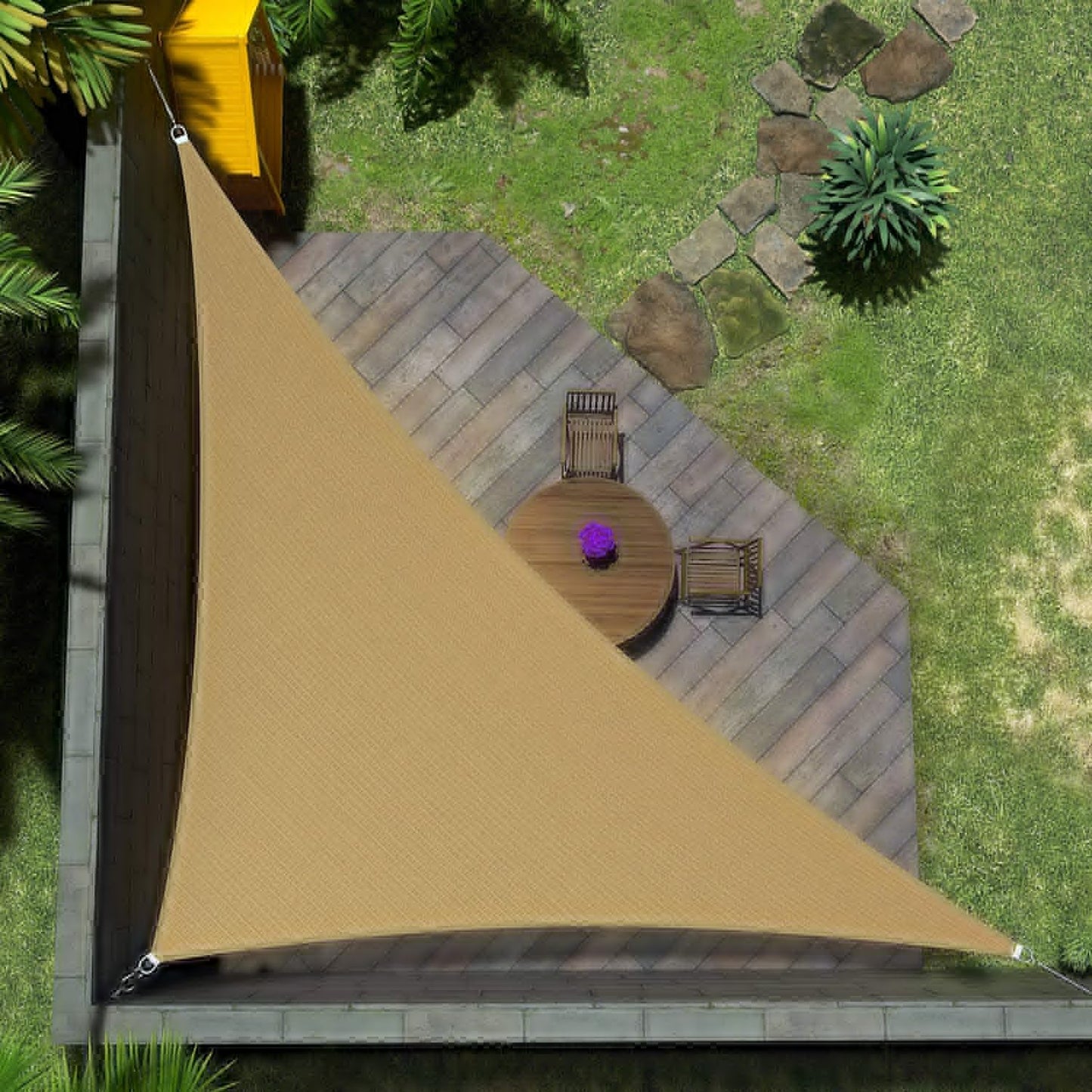 Custom Size 19ft x 20ft Right Triangle Sun Shade Sail for Outdoors