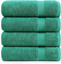LANE LINEN 100% Cotton Oversized Bath Towels Set of 4 - Emerald