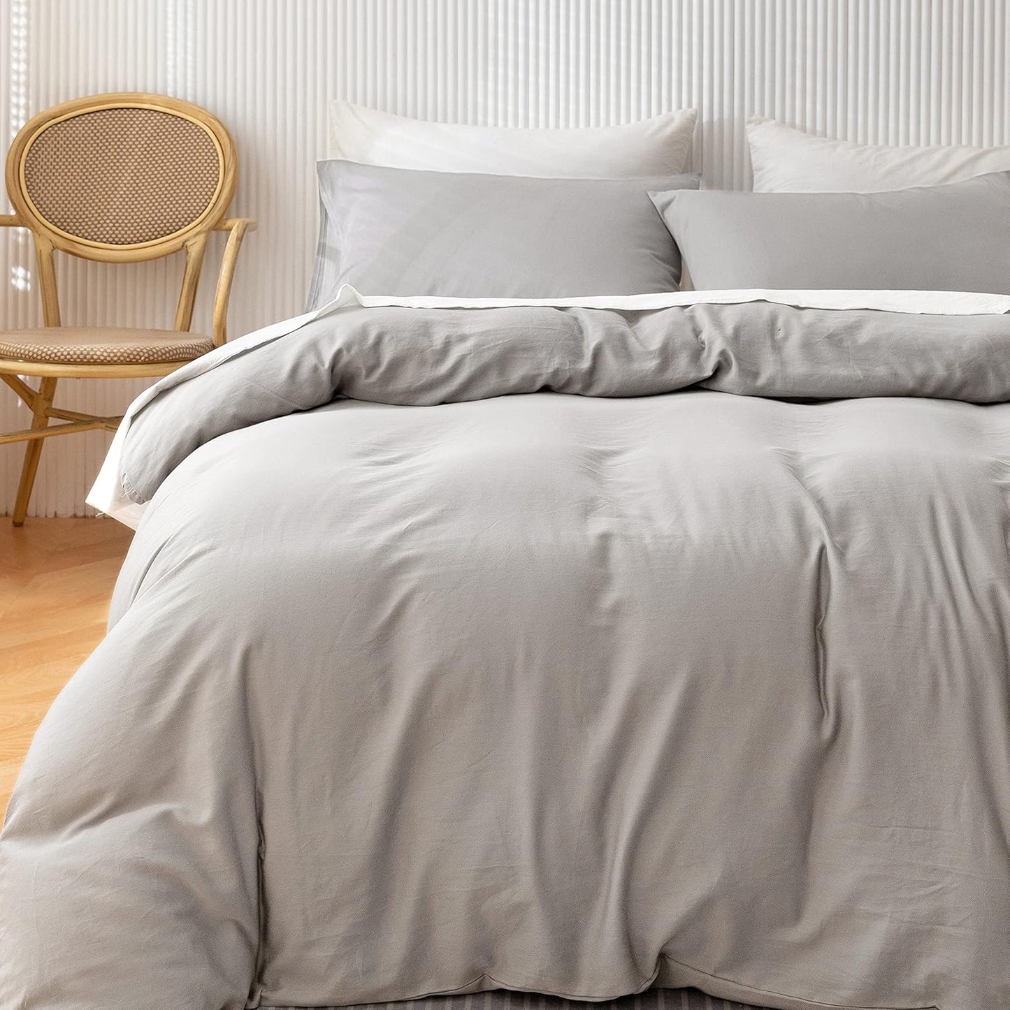HeimenAogo Egyptian Cotton Duvet Cover Set Queen for Comfort