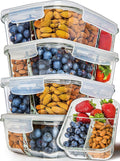 PrepNaturals 5 Pack 34 Oz Glass Meal Prep Containers - Leakproof Meal