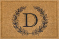 Faux Coir Monogram Door Mat Laurel Letter D 2 ft x 3 ft - Durable