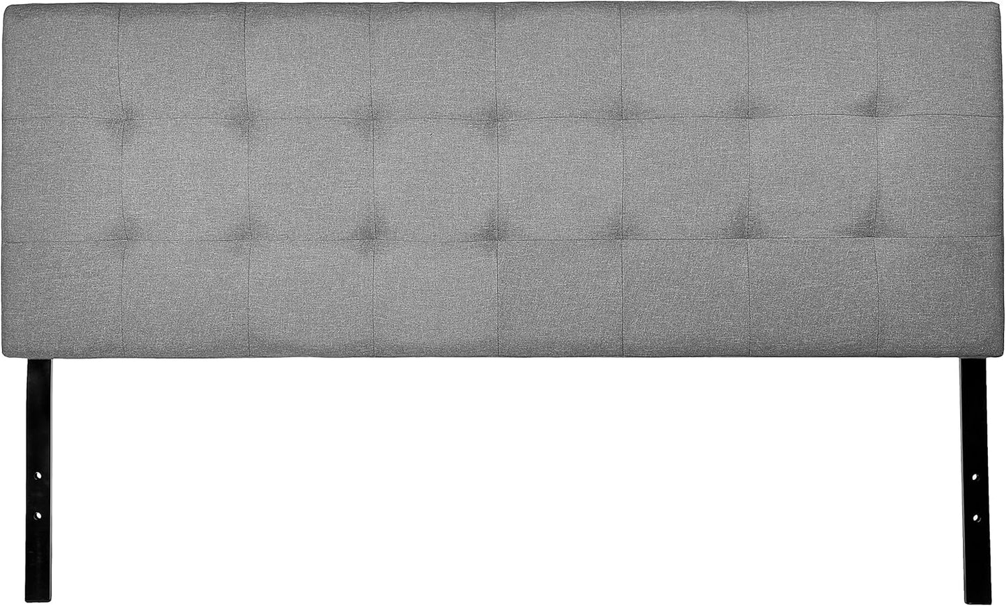 Faux Linen Upholstered Tufted Headboard with Adjustable Height