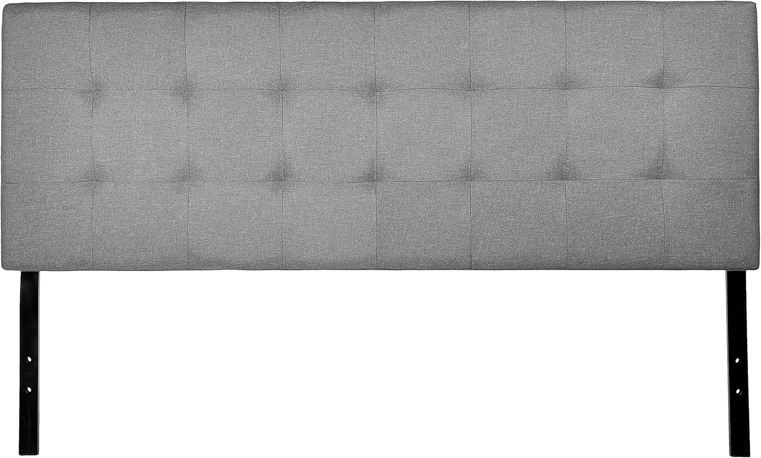 Faux Linen Upholstered Tufted Headboard with Adjustable Height
