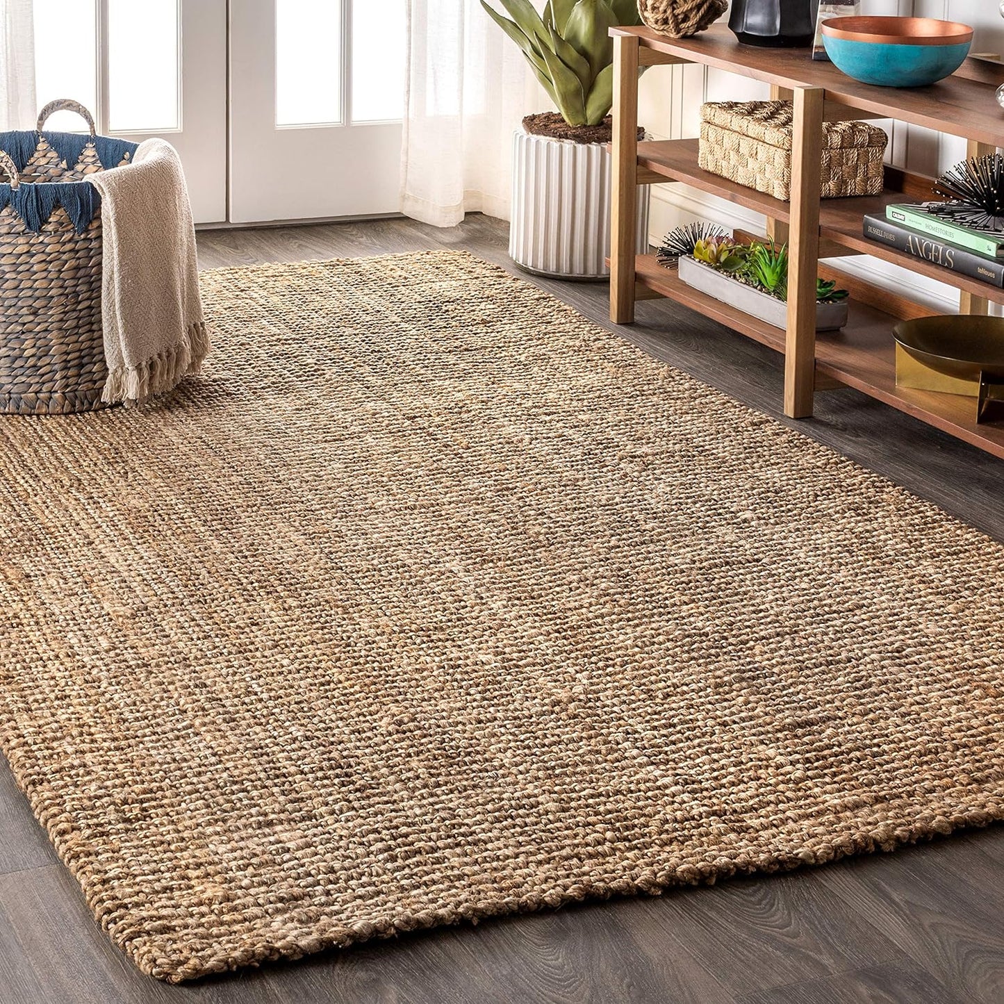 Hand Woven Chunky Jute Natural Indoor Area Rug for Any Room