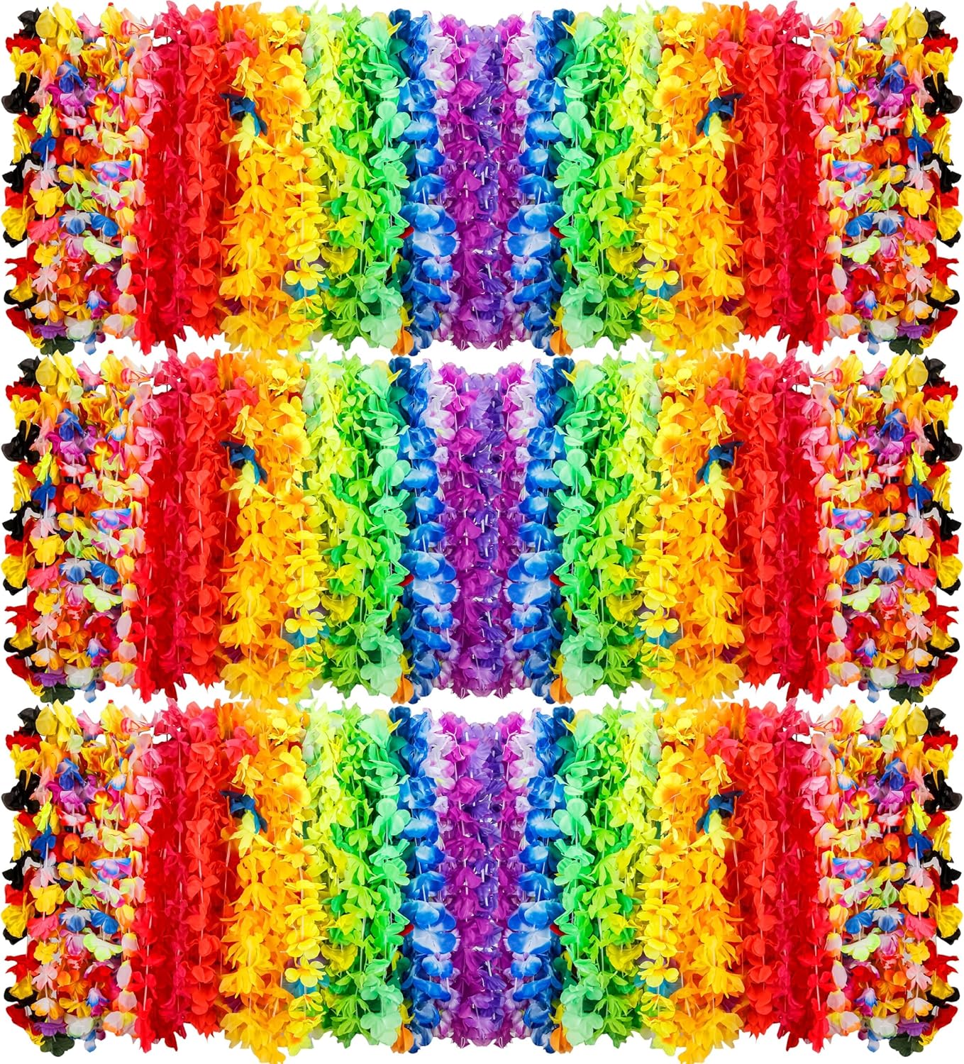 150 Count Hawaiian Lei Bulk for Tropical Luau and Parties