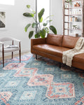 Skye Collection SKY-03 Turquoise/Terracotta 2 ft x 5 ft Accent Rug