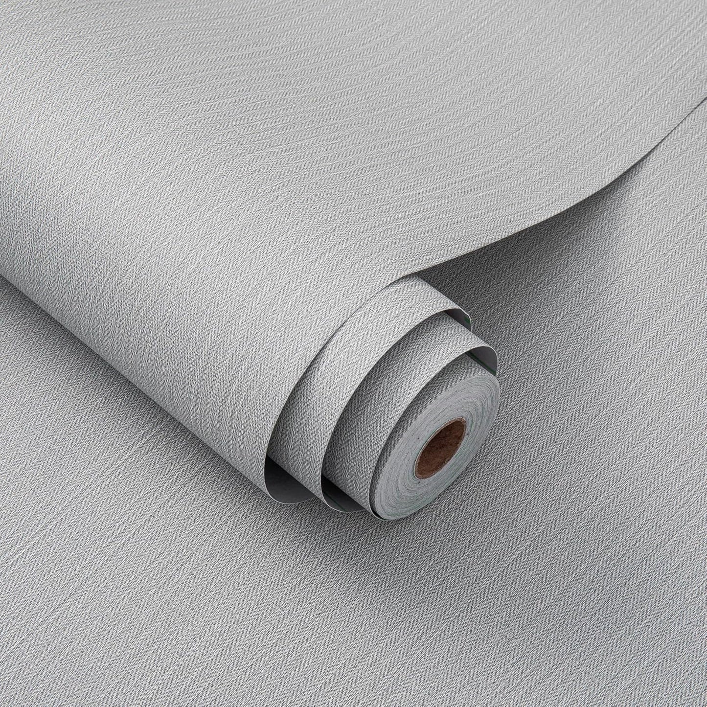 24in x 393in Grey Grasscloth Peel and Stick Wallpaper for Home