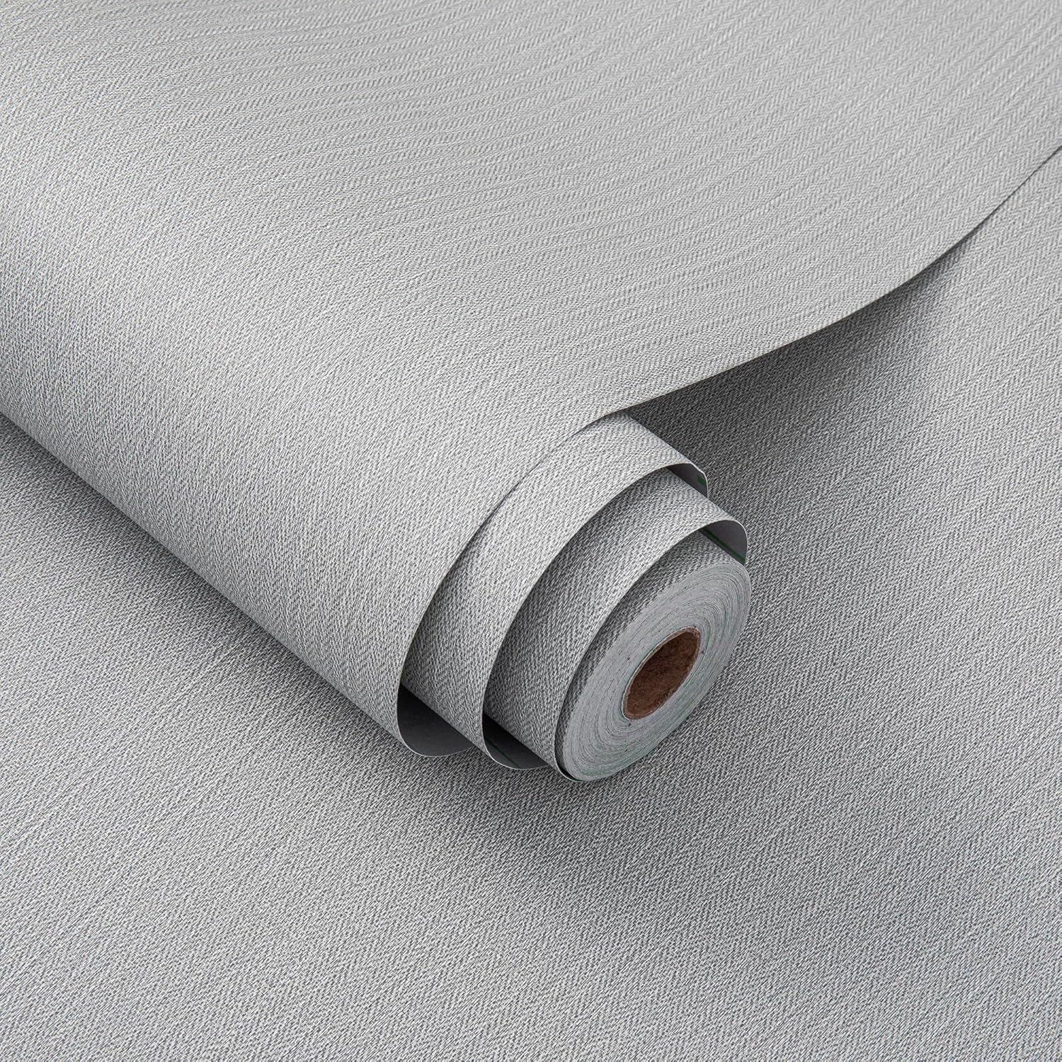 24in x 393in Grey Grasscloth Peel and Stick Wallpaper for Home