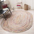 Area Rug 3x5 Oval Cape Cod Collection - Handmade Jute & Cotton