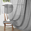 95 in Curtains Farmhouse Light Filtering Privacy Drapes - Linen Look