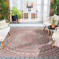 Outdoor Rug 9ft Square Light Beige & Terracotta - Durable Patio Mat
