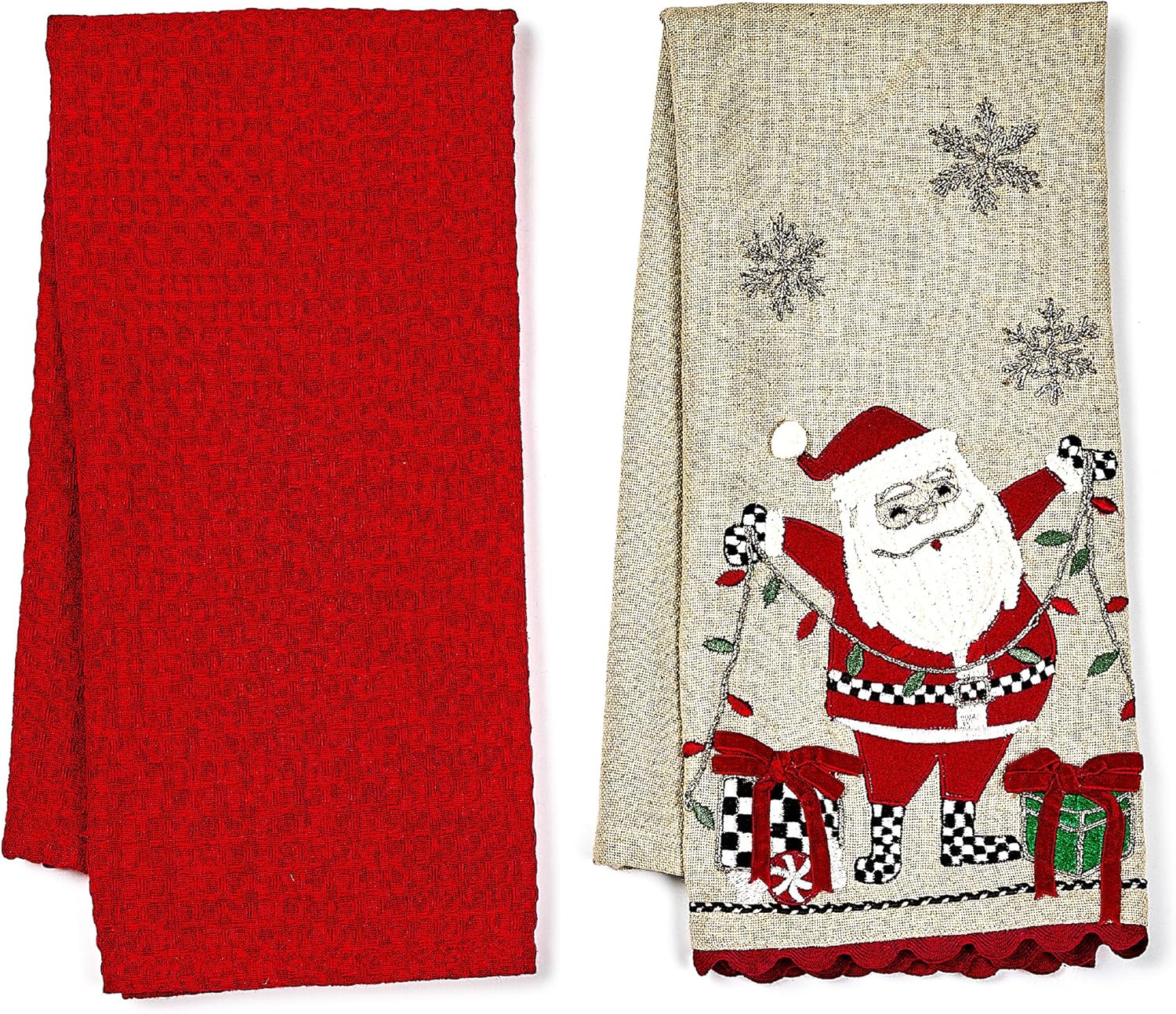 MACKENZIE-CHILDS Set of 2 Cotton Dish Towels for Holiday Cheer