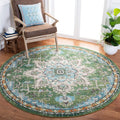 Madison Collection 10ft Round Area Rug - Green & Turquoise Boho