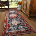 YJ.GWL Area Rug 2.6x8 Runner - Machine Washable Boho Floral Hallway