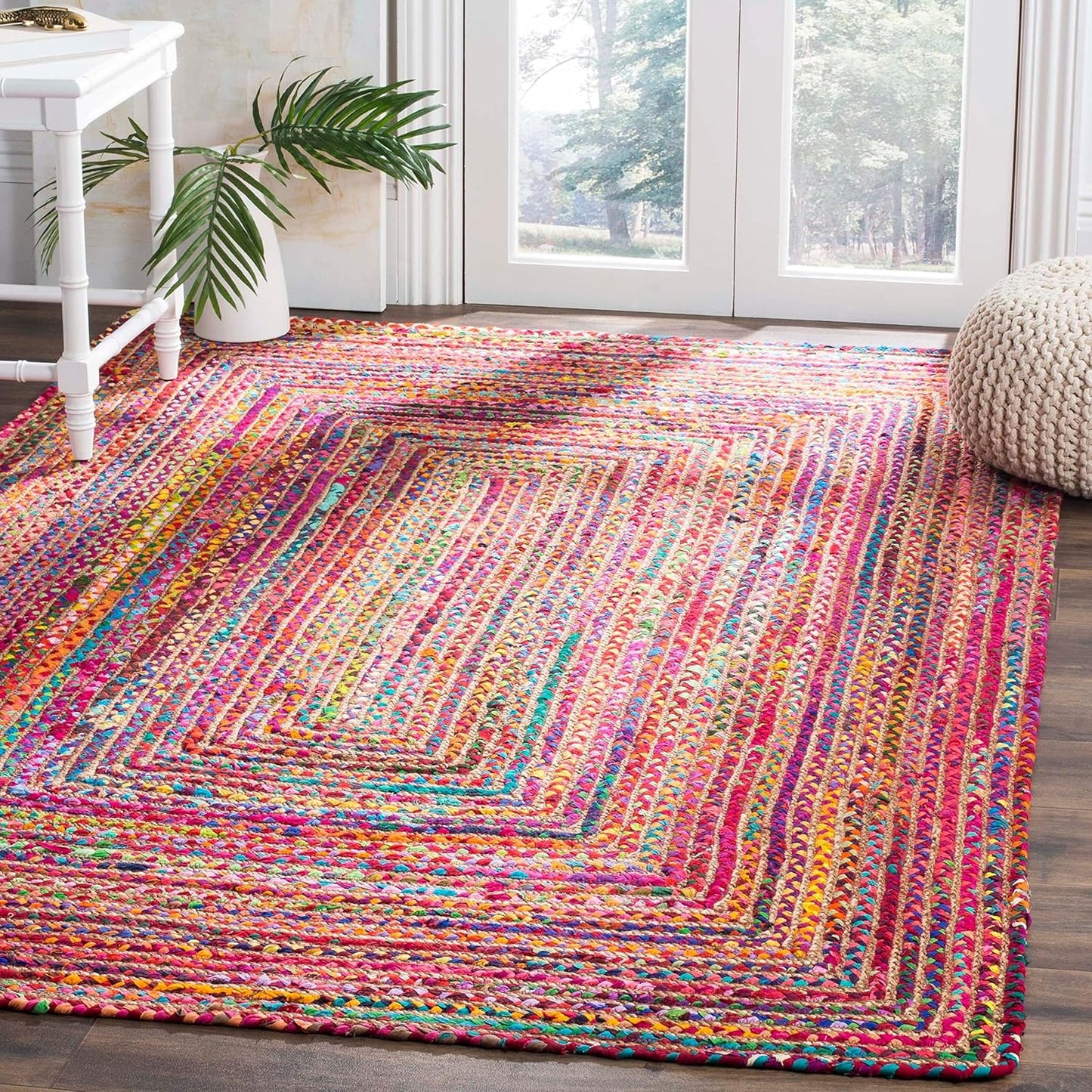 Handmade Jute & Cotton Area Rug 9x12 - Cape Cod Collection
