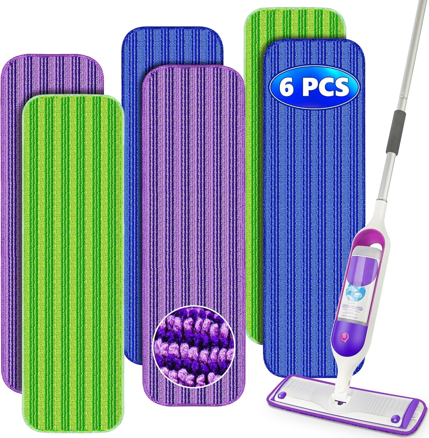 6 Pack Washable Swiffer PowerMop Pads by TINA&TONY