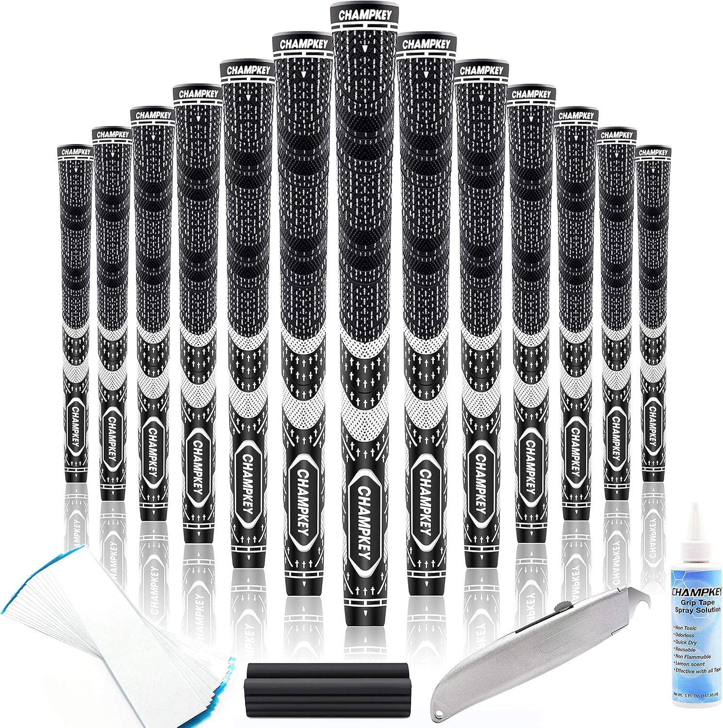 CHAMPKEY Premium Hybrid Golf Grips for All Weather Performance