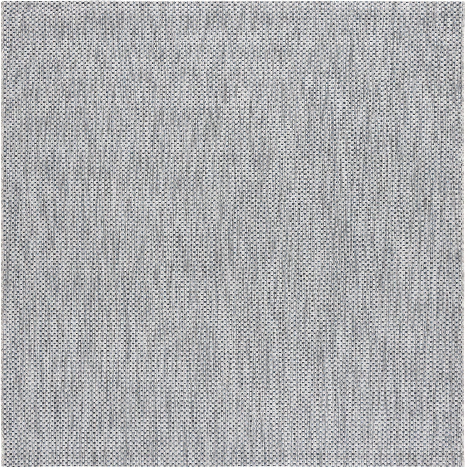 SAFAVIEH Courtyard Collection 7ft 1in Square Grey/Navy Mat Review