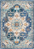 3 ft x 5 ft Blue Medallion Rug - Madison Collection