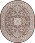 Rugs.com Outdoor Aztec Collection Rug: 8ft x 10ft Oval Brown