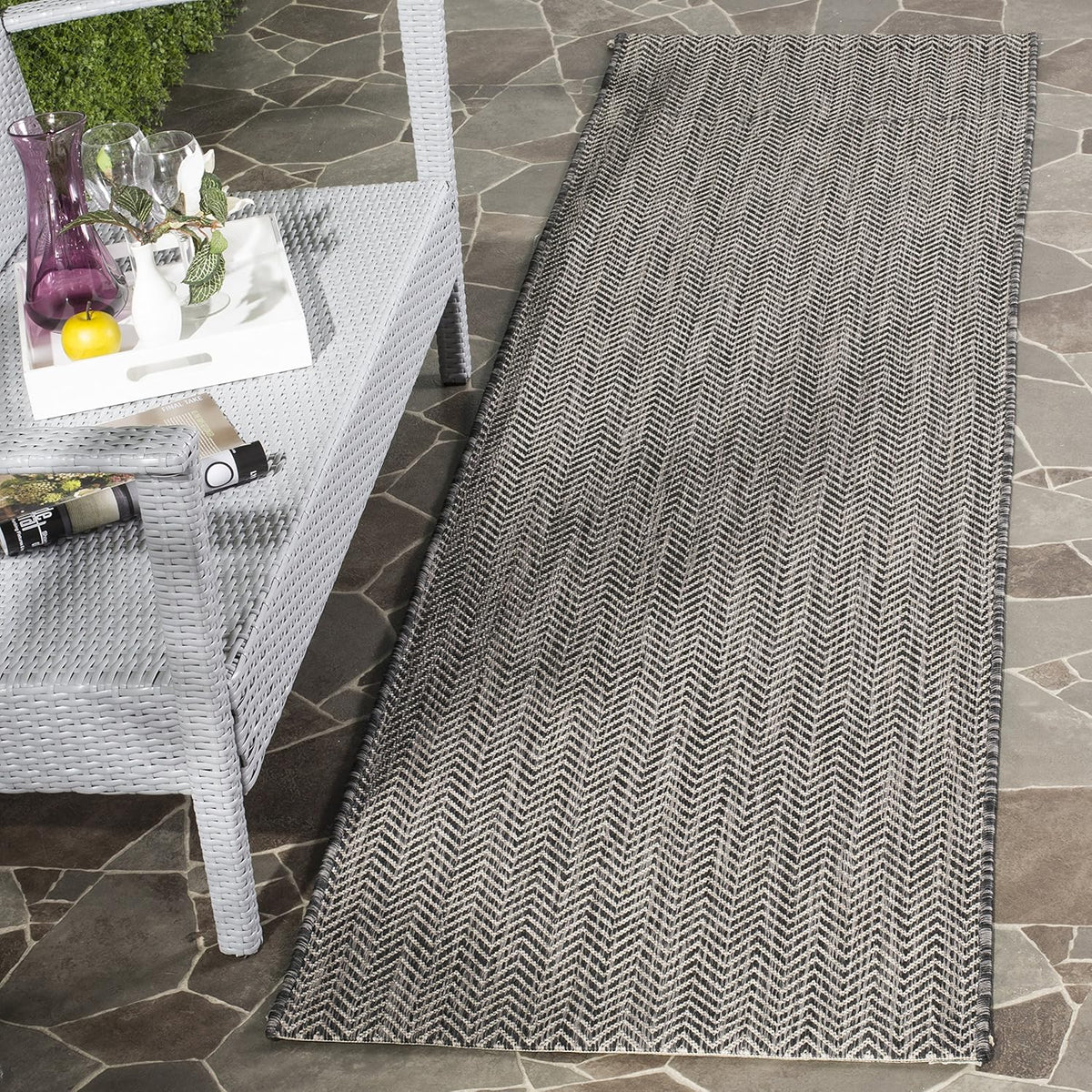 SAFAVIEH Courtyard Collection Indoor Outdoor Runner Mat 2ft 3in x 22ft