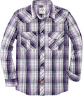 Dubinik Pearl Snap Shirts for Men Long Sleeve Plaid - Classic Western