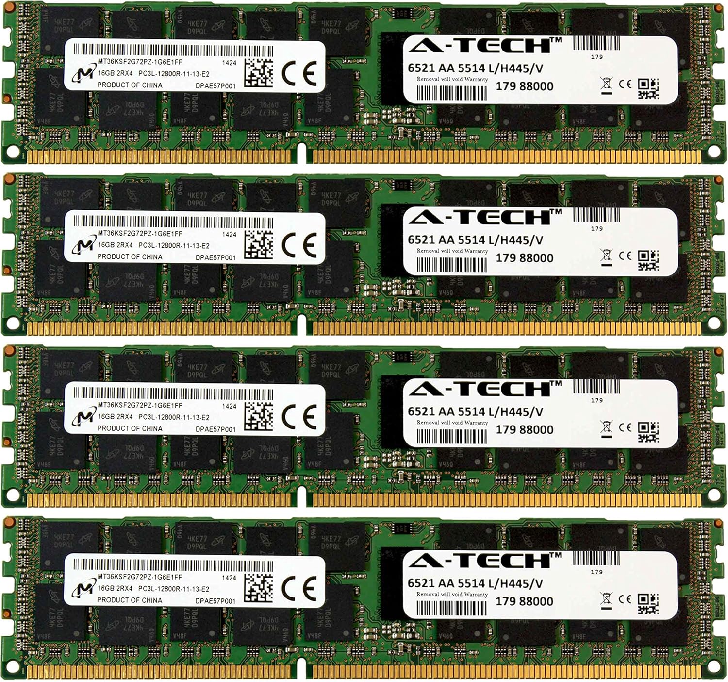 A-Tech Micron 64GB Kit 4X 16GB RAM for HP ProLiant G6 G8